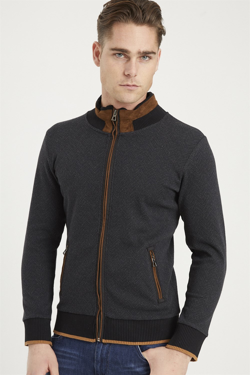1021 DEWBERRY MEN'S SWEATSHIRT-FISHBACK ANTHRACITE