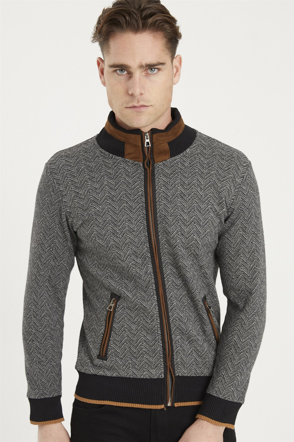 1021 DEWBERRY MEN'S SWEATSHIRT-FISHBACK BLACK