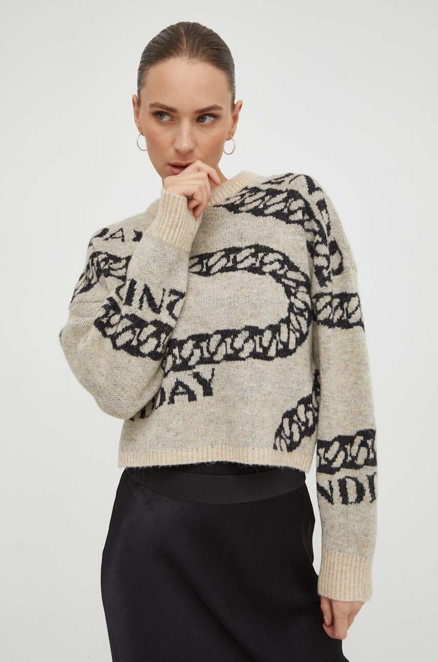 2NDDAY  Svetr z vlněné směsi  2ND Chain TT - Soft Jacquard