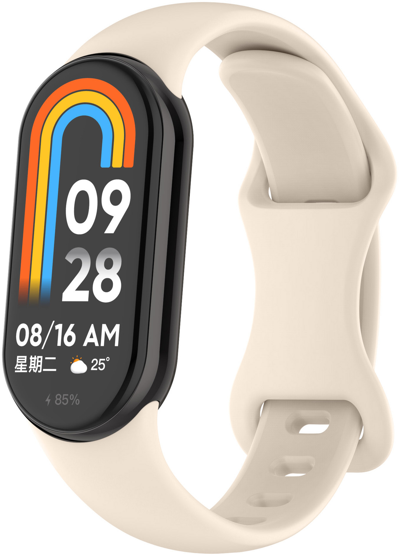4wrist Řemínek ze silikonu pro Xiaomi 9 a 8 - Krémová