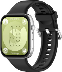 4wrist Silikonový řemínek pro Huawei Fit 3 - Black