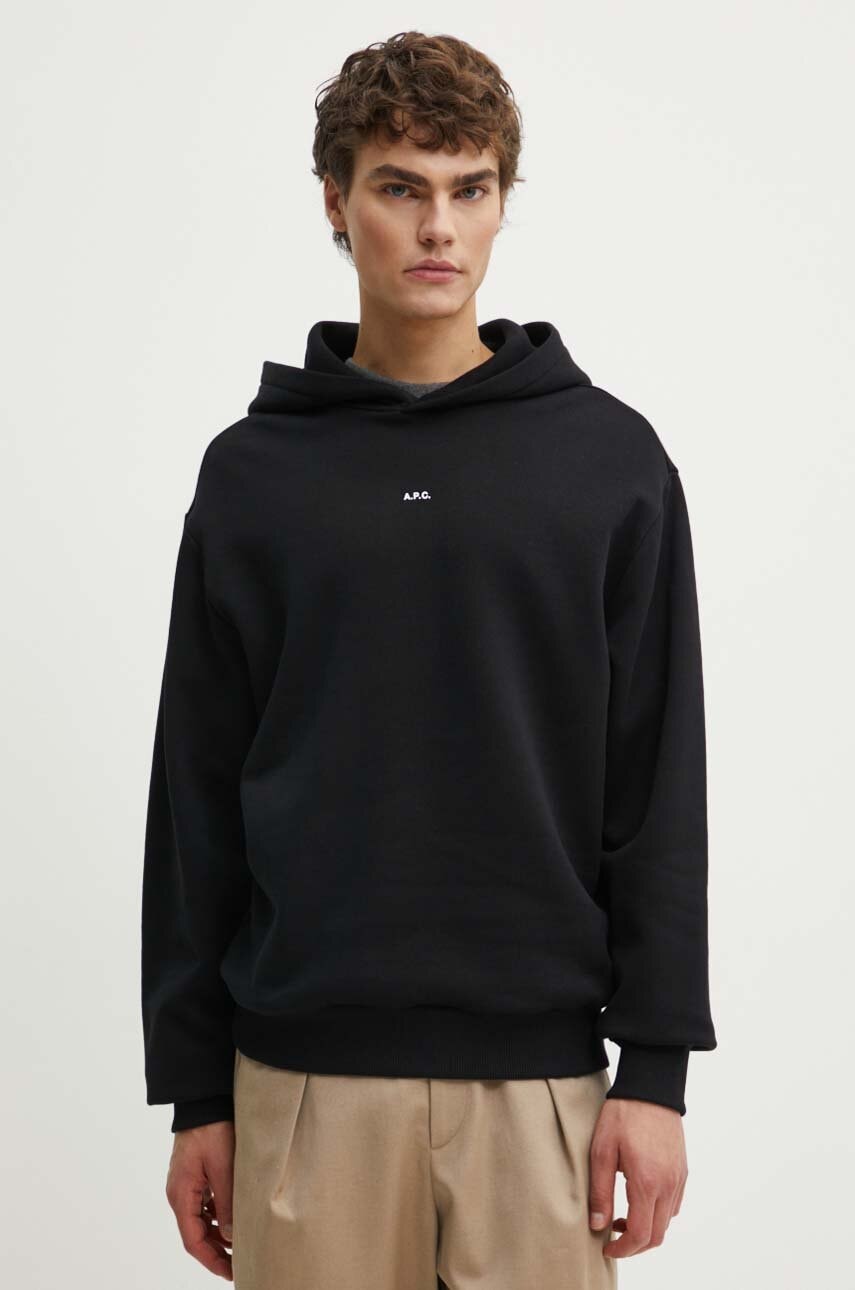 A.P.C.  Bavlněná mikina  hoodie boxy micro logo GOTS