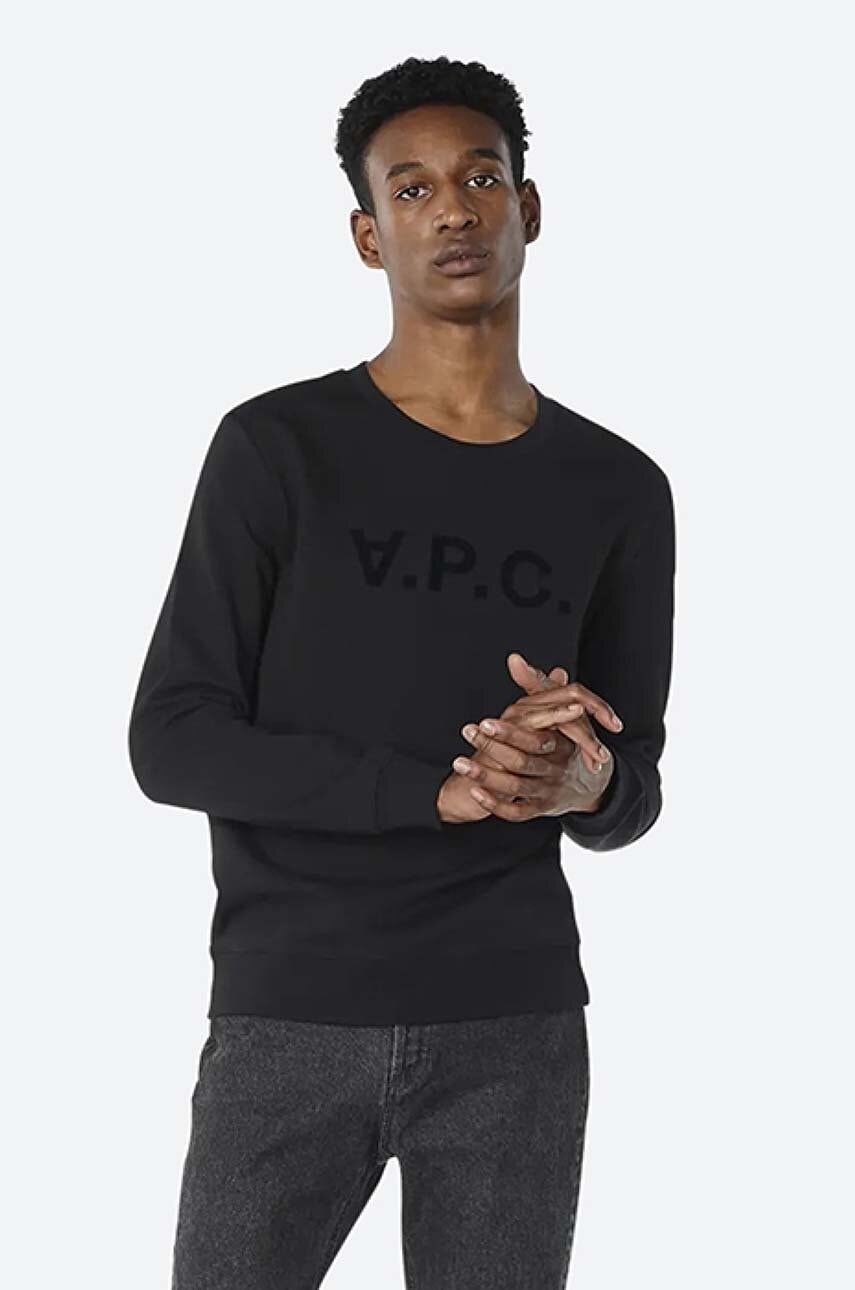 A.P.C.  mikina pánská bavlněná Bluza  Sweat Vpc COECQ-H27378 BLACK