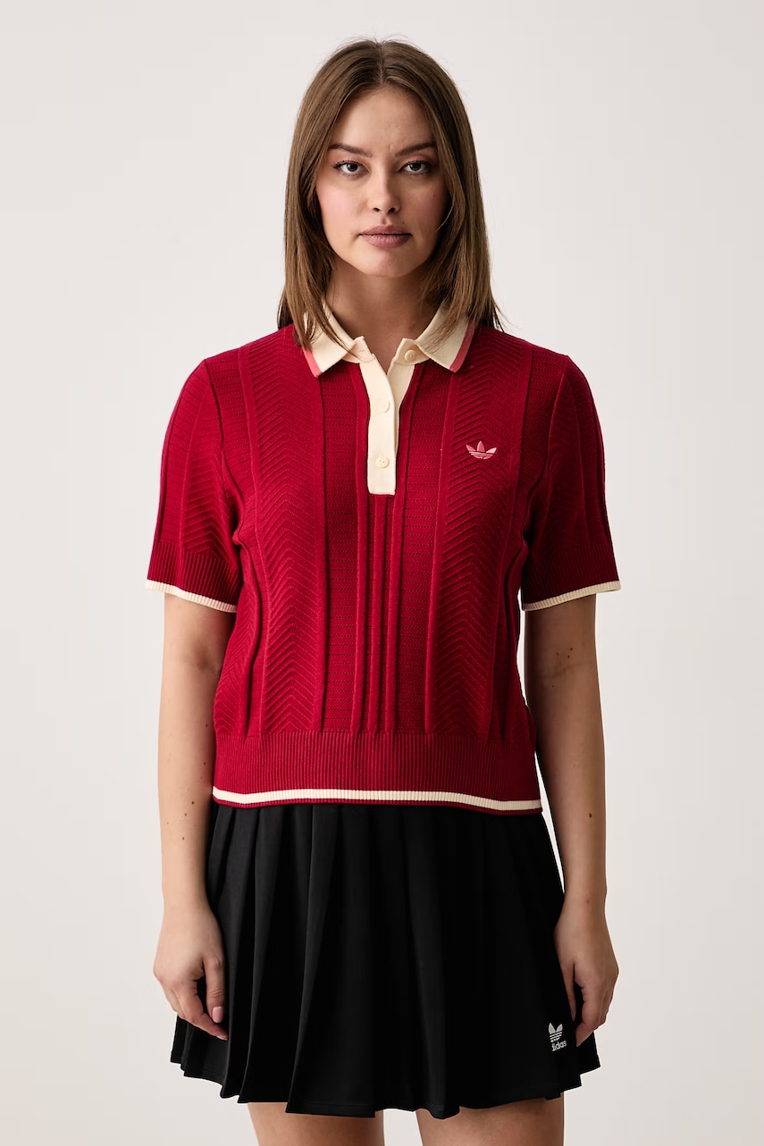 adidas Originals  svetrové polo dámské s viskózou Cable Knit