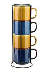 Affek Design  sada hrnků se stojanem z keramiky 15 x 15 x 36 cm