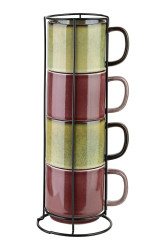 Affek Design  sada hrnků se stojanem z porcelánu 15 x 15 x 36 cm