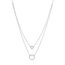 AGAIN Jewelry Dvojitý stříbrný náhrdelník s kroužky AJNA0030