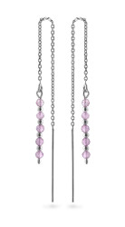 AGAIN Jewelry Stříbrné řetízkové náušnice s ametystem AJKNS004