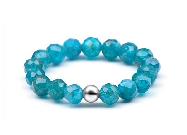 Agato Dámský minerální prsten s apatitem POL-R05 57 mm