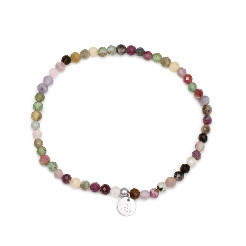 Agato Dámský náramek s barevnými korálky turmalínu POL-B09/17G