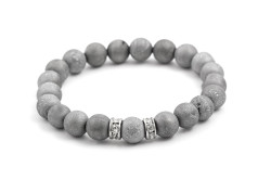 Agato Korálkový náramek z drúz achátu MINK79/17