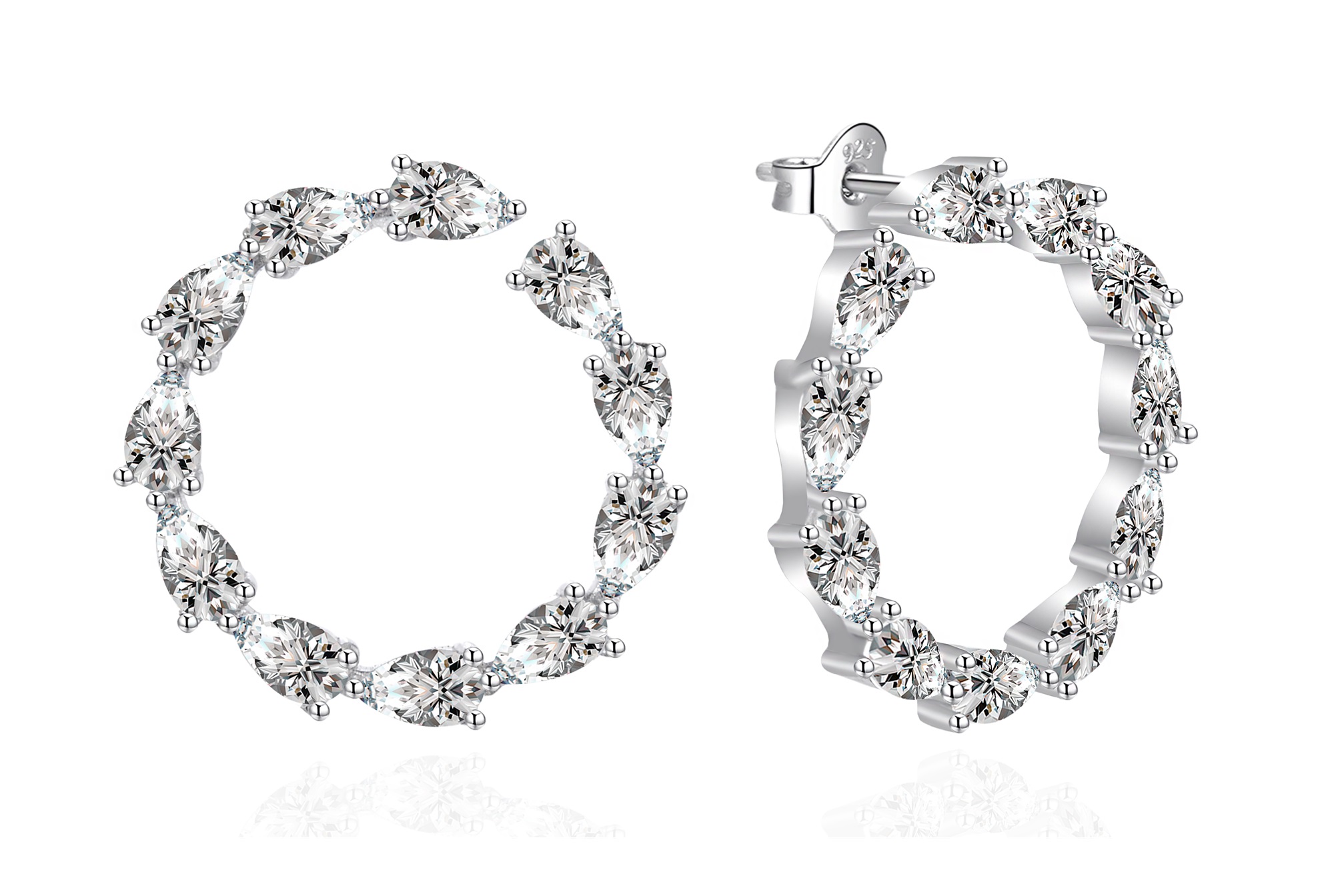 Agato Luxusní visací náušnice Kruhy AGT-E037PW