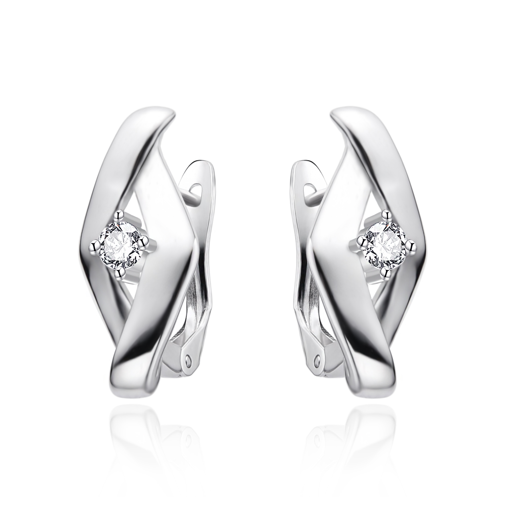 Agato Moderní stříbrné náušnice se zirkonem AGT-E253FW