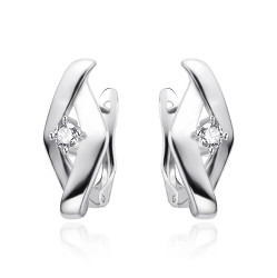 Agato Moderní stříbrné náušnice se zirkonem AGT-E253FW