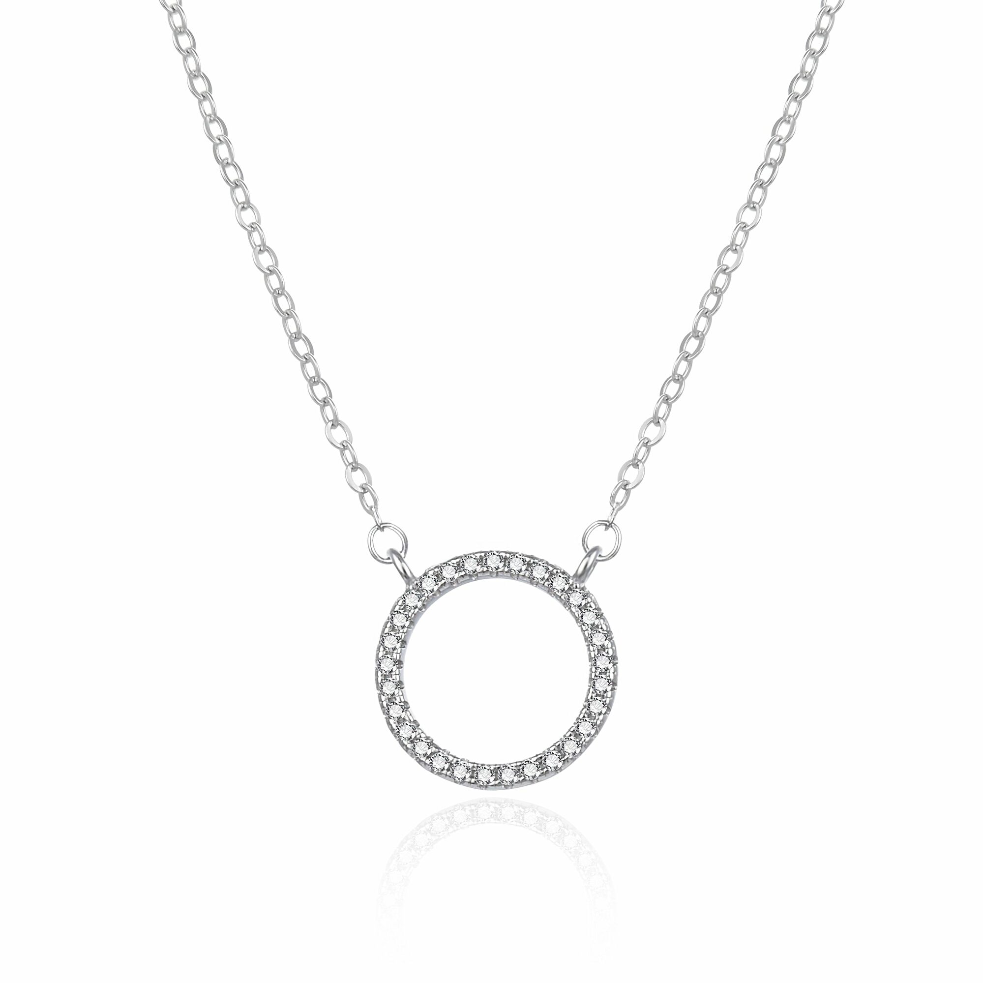 Agato Moderní stříbrný náhrdelník Kroužek AGT-N044W