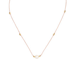 Agato Něžný šňůrkový náhrdelník s říční perlou HE05K3G-LP