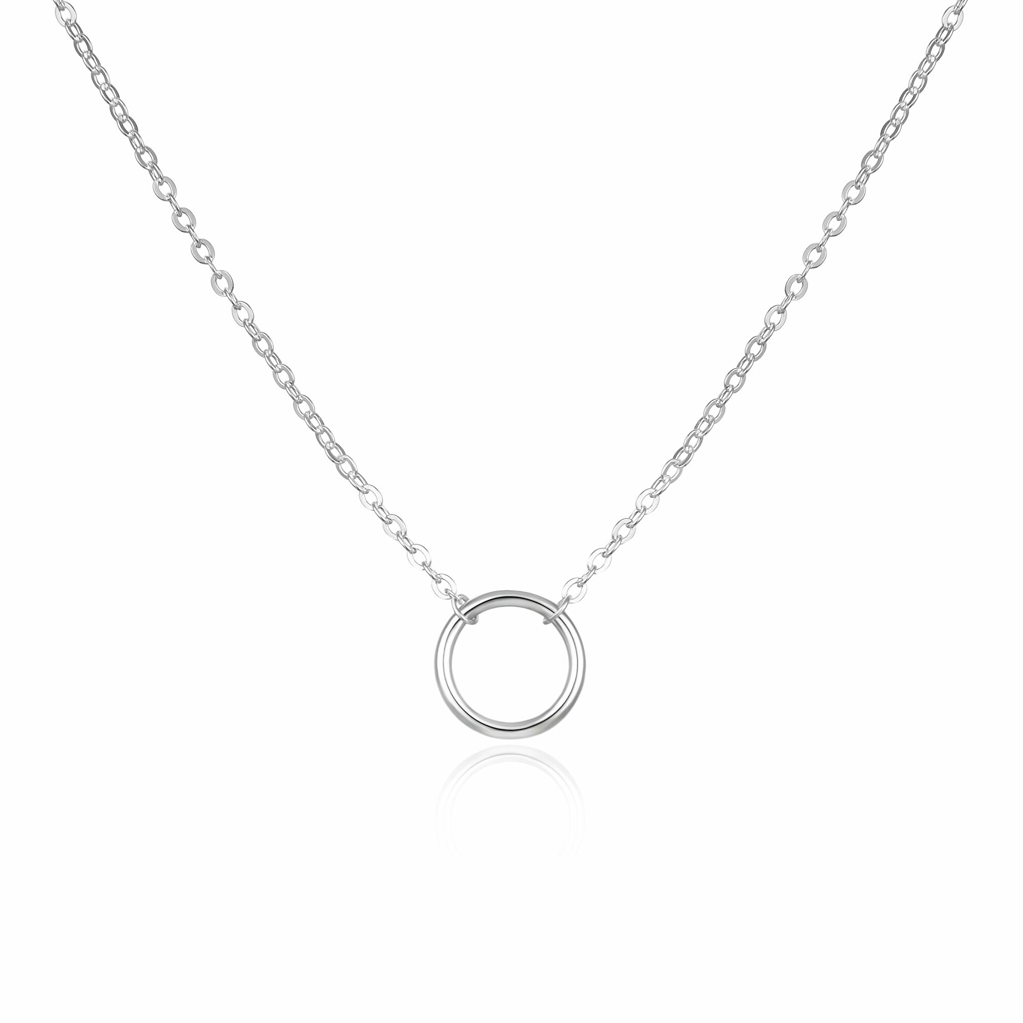 Agato Něžný stříbrný náhrdelník Kroužek AGT-N034X