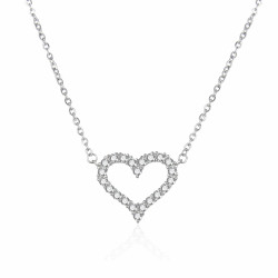 Agato Romantický stříbrný náhrdelník se srdcem AGT-N036W