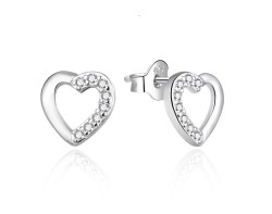 Agato Srdíčkové stříbrné náušnice se zirkony AGT-E199PW
