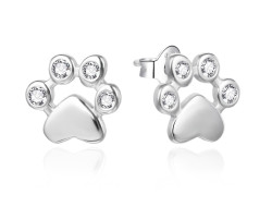 Agato Stříbrné náušnice Tlapky se zirkony AGT-E224PW