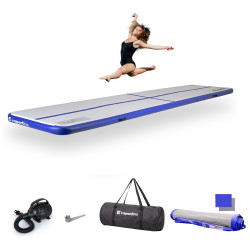 Airtrack inSPORTline Airstunt 500x100x10 cm bílo-modrá s elektrickou pumpou