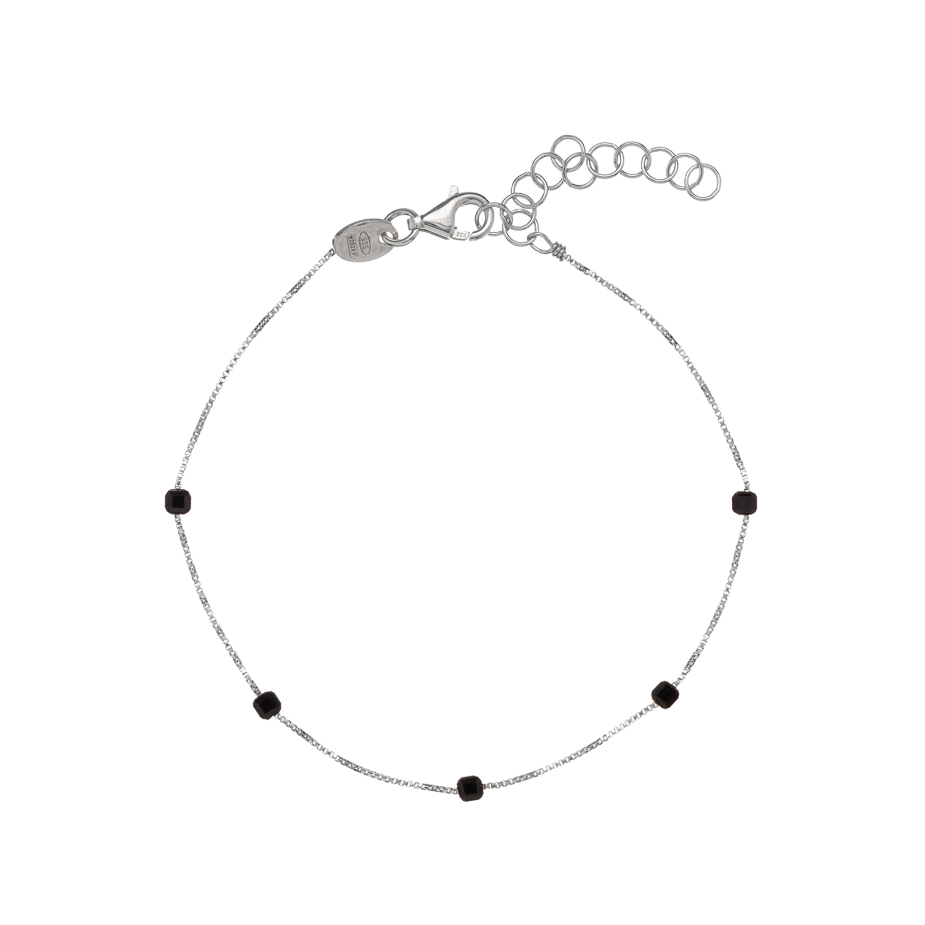 Alisia Něžný stříbrný náramek s černým spinelem AL4082-Argento-Spinello
