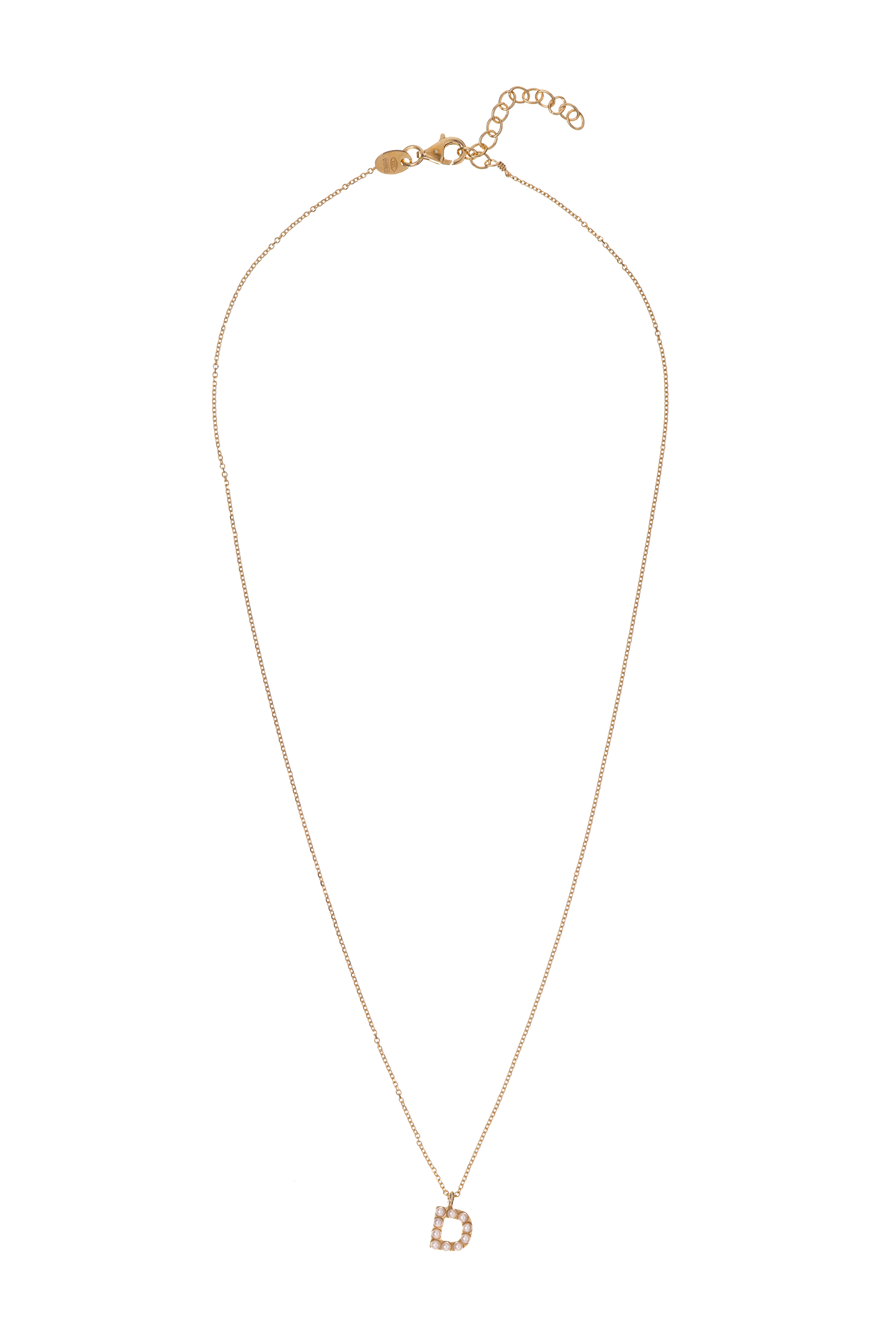 Alisia Pozlacený náhrdelník se Swarovski perličkami "D" AL4258.01.904