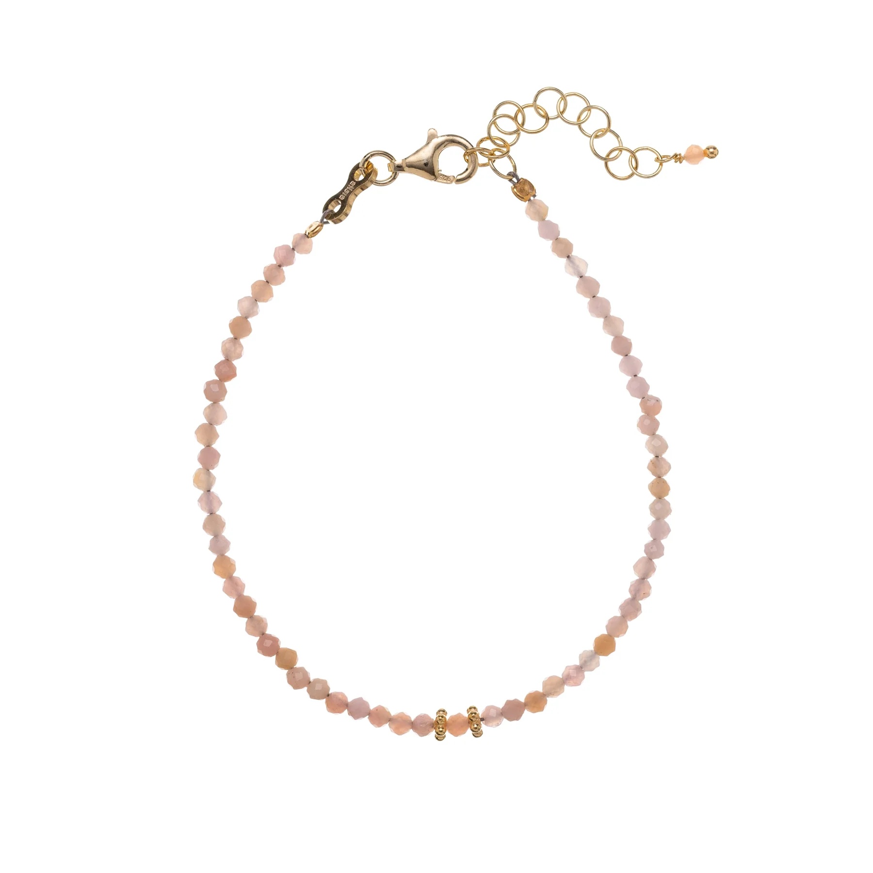 Alisia Pozlacený náramek s korálky růžového opálu AL1631-Oro-OpaleRosa