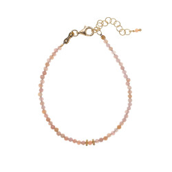 Alisia Pozlacený náramek s korálky růžového opálu AL1631-Oro-OpaleRosa