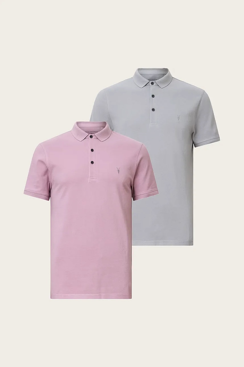 AllSaints  Bavlněné polo tričko  REFORM  2-pack