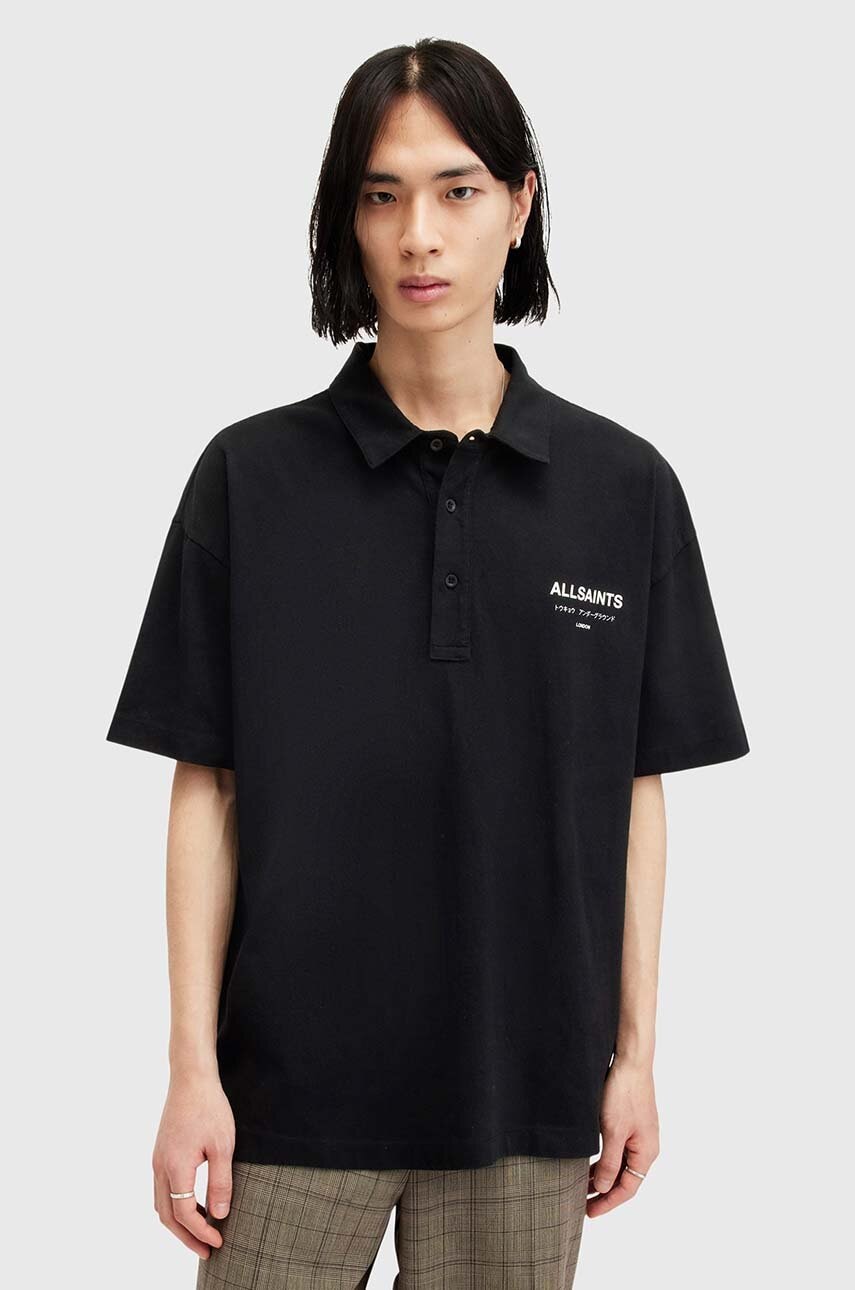 AllSaints  Bavlněné polo tričko  UNDERGROUND SS POLO