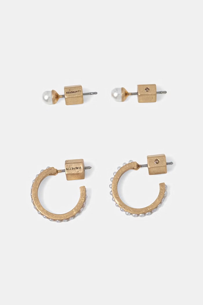 AllSaints bižuterní náušnice dámské kovové 2-pack