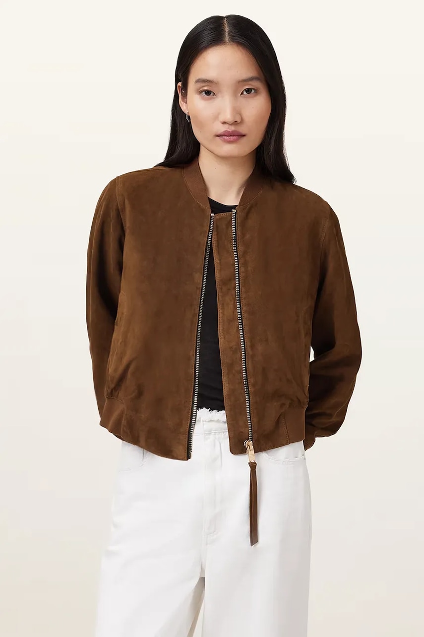 AllSaints  bomber dámský semišový ORTEN