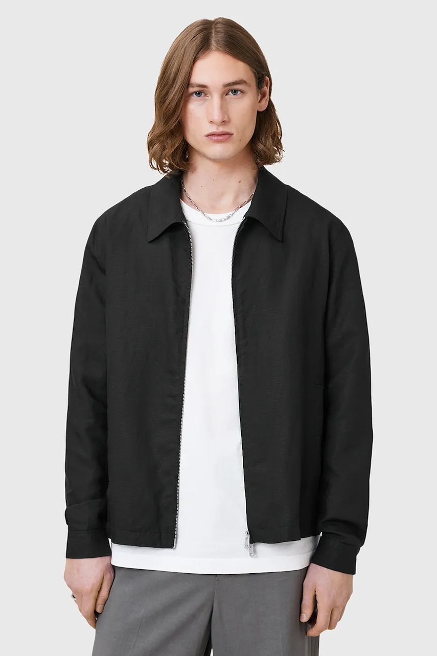 AllSaints  Bunda se lněnou směsí  BRADNER
