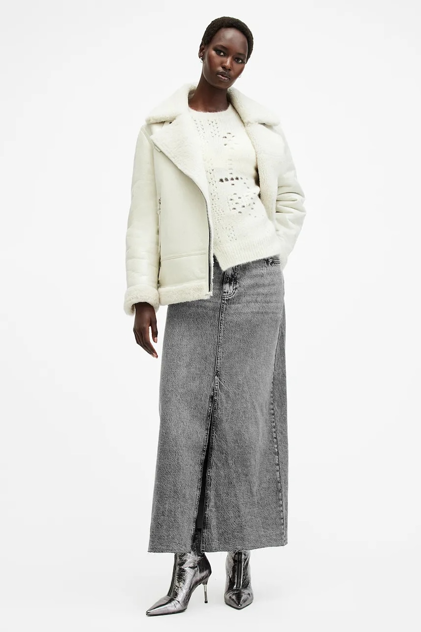 AllSaints  Džínová sukně  NOIR MAXI