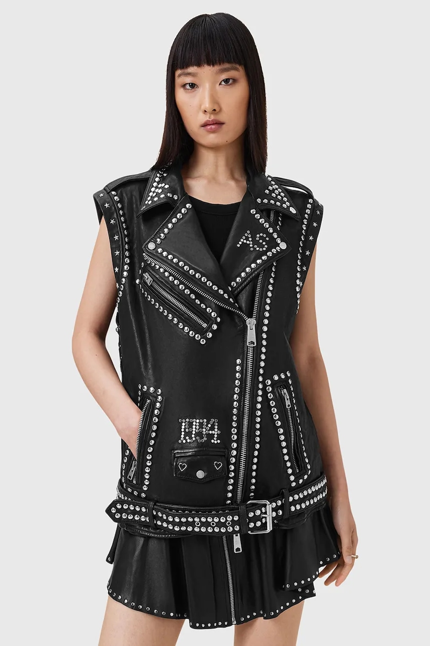 AllSaints  Kožená vesta  BILLIE