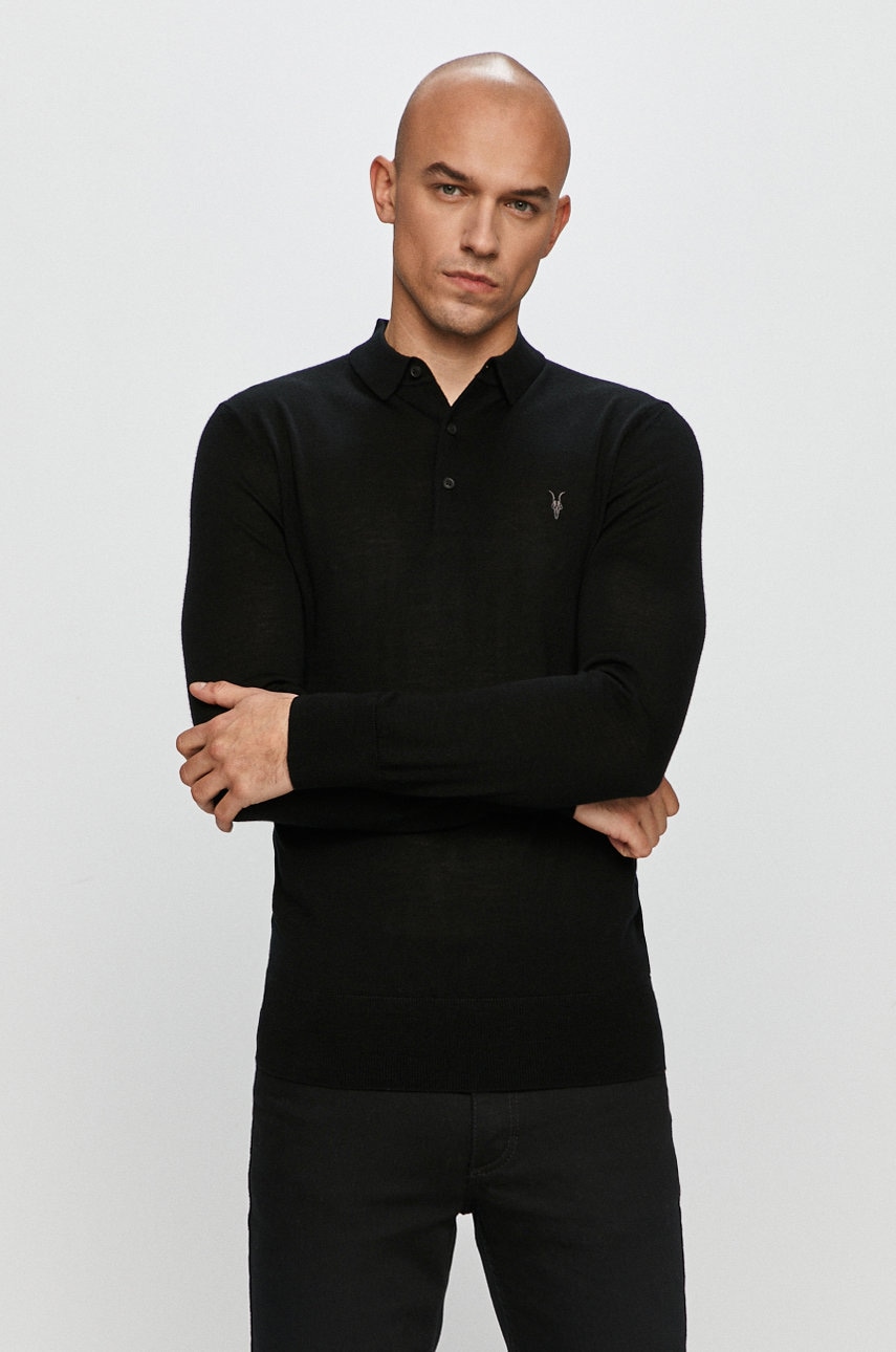 AllSaints  - Tričko s dlouhým rukávem Mode Merino LS Polo