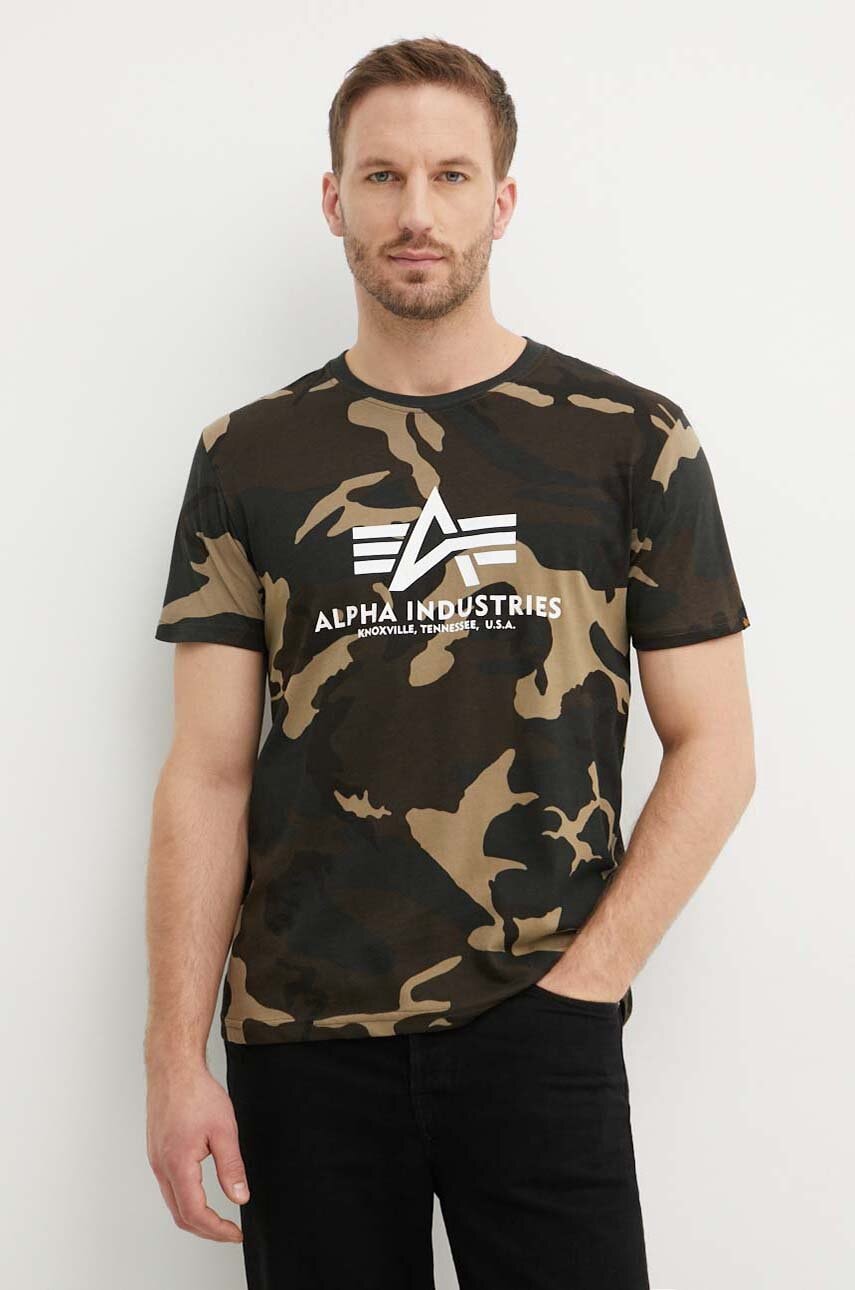 Alpha Industries  Bavlněné tričko  Basic T-Shirt Camo