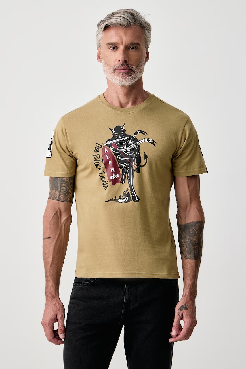 Alpha Industries  tričko pánské bavlněné Black Devils