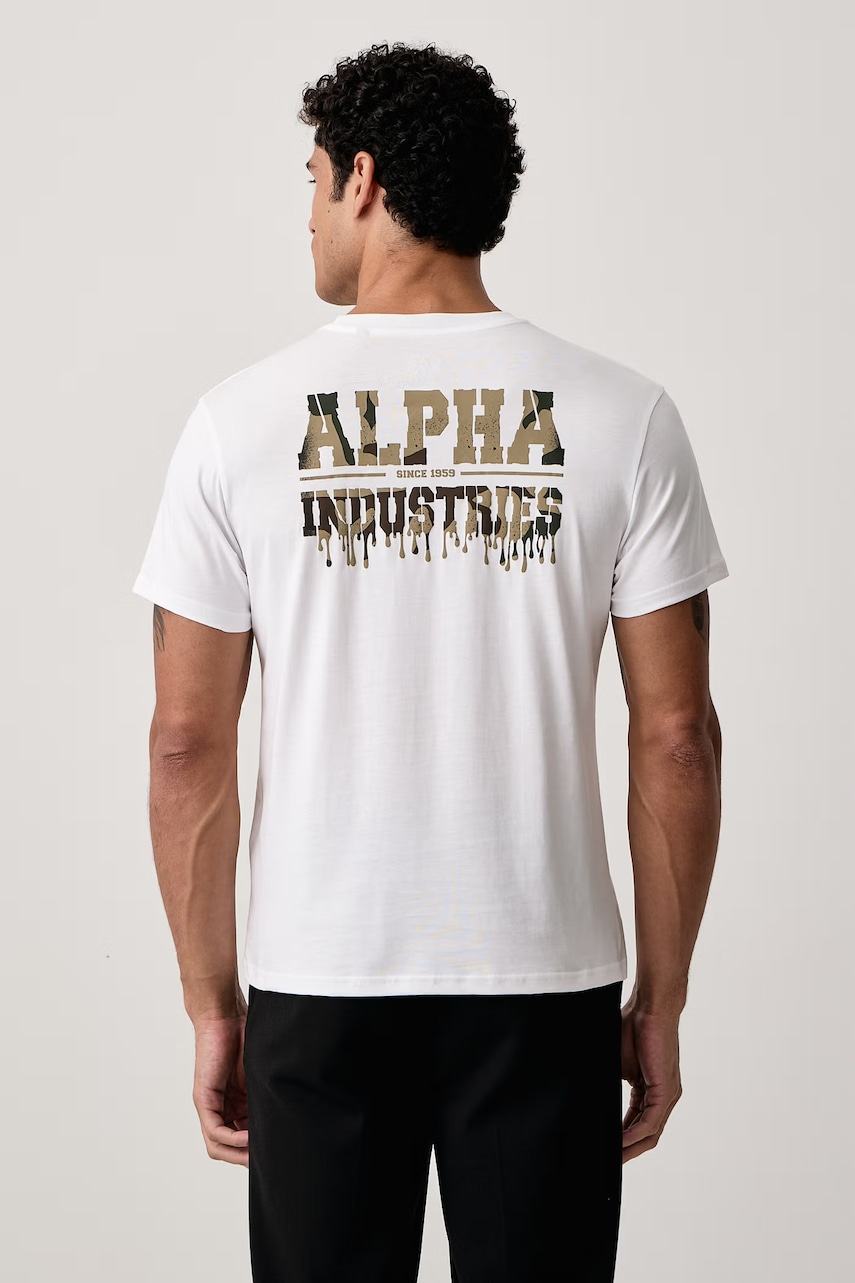 Alpha Industries  tričko pánské bavlněné Dripping Camo Backprint