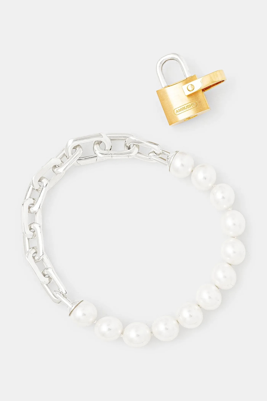 Ambush  Stříbrný náramek  Pearl Padlock Bracelet