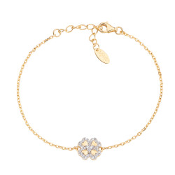 Amen Půvabný pozlacený náramek se čtyřlístkem Love BRQCLGBZ