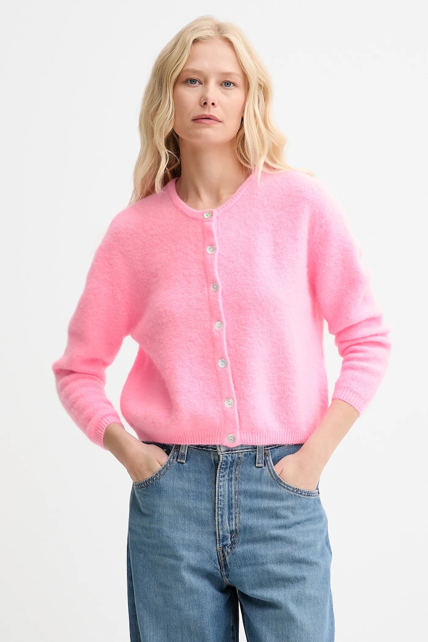 American Vintage  kardigan dámský s vlnou GILET ML COL ROND