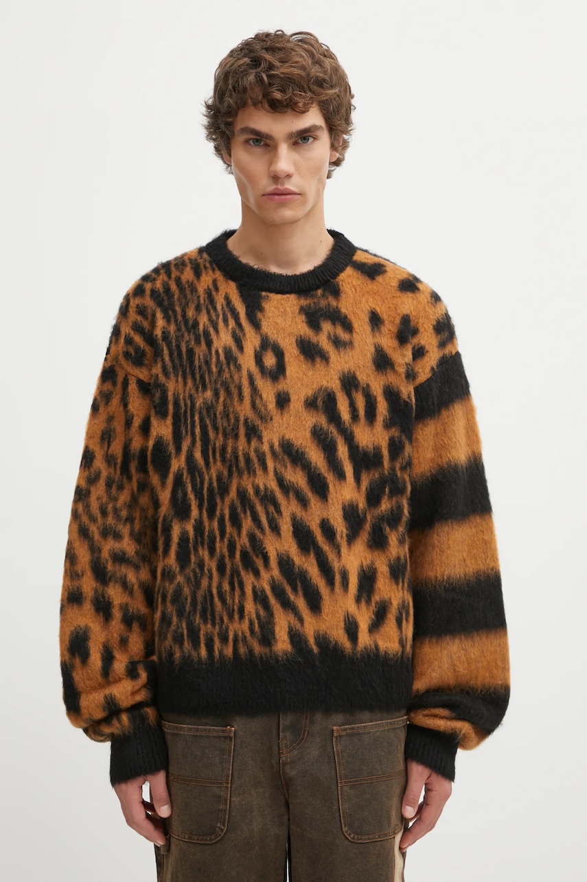 Aries  Svetr s příměsí vlny  Brushed Leopard