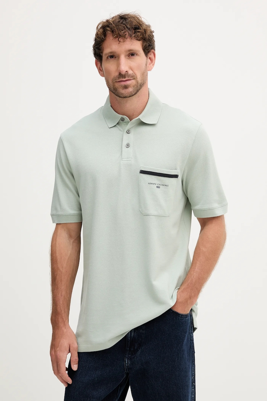 Armani Exchange  Bavlněné polo tričko
