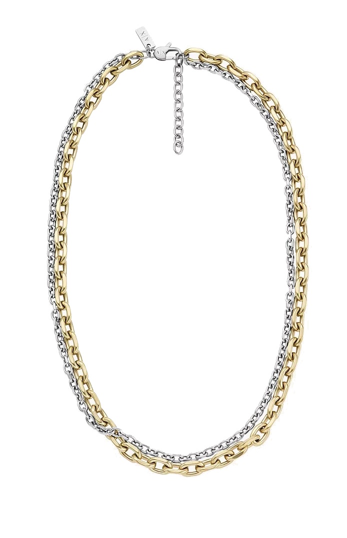 Armani Exchange Dvojitý bicolor náhrdelník pro muže AXG0160710