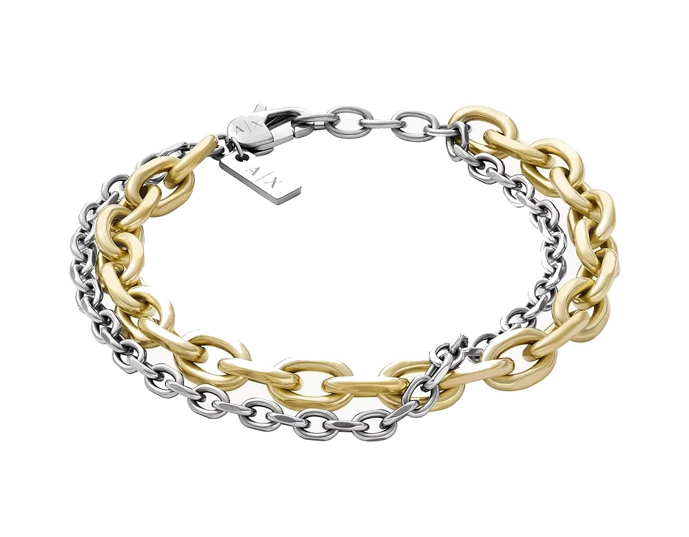 Armani Exchange Dvojitý ocelový náramek pro muže AXG0162710