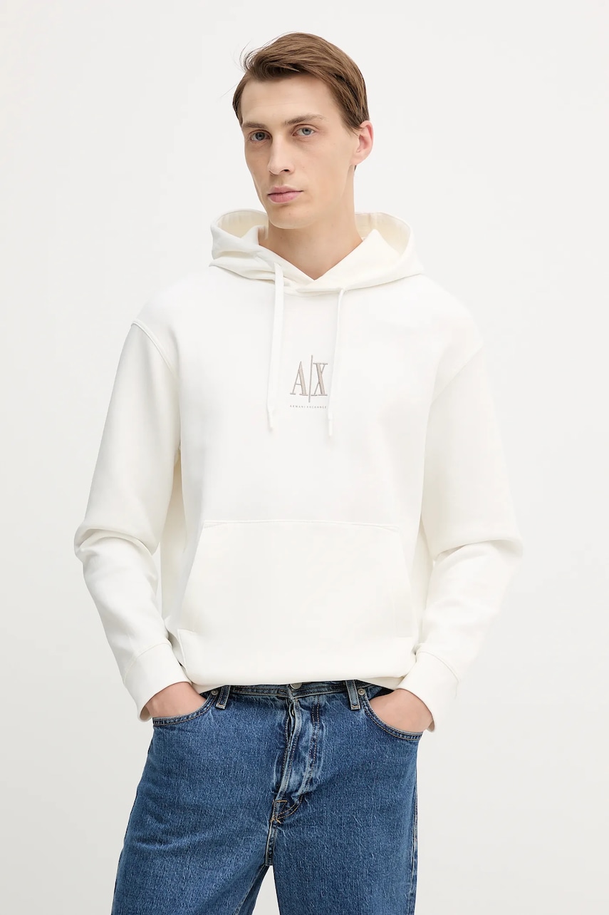 Armani Exchange  mikina s kapucí pánská s bavlnou