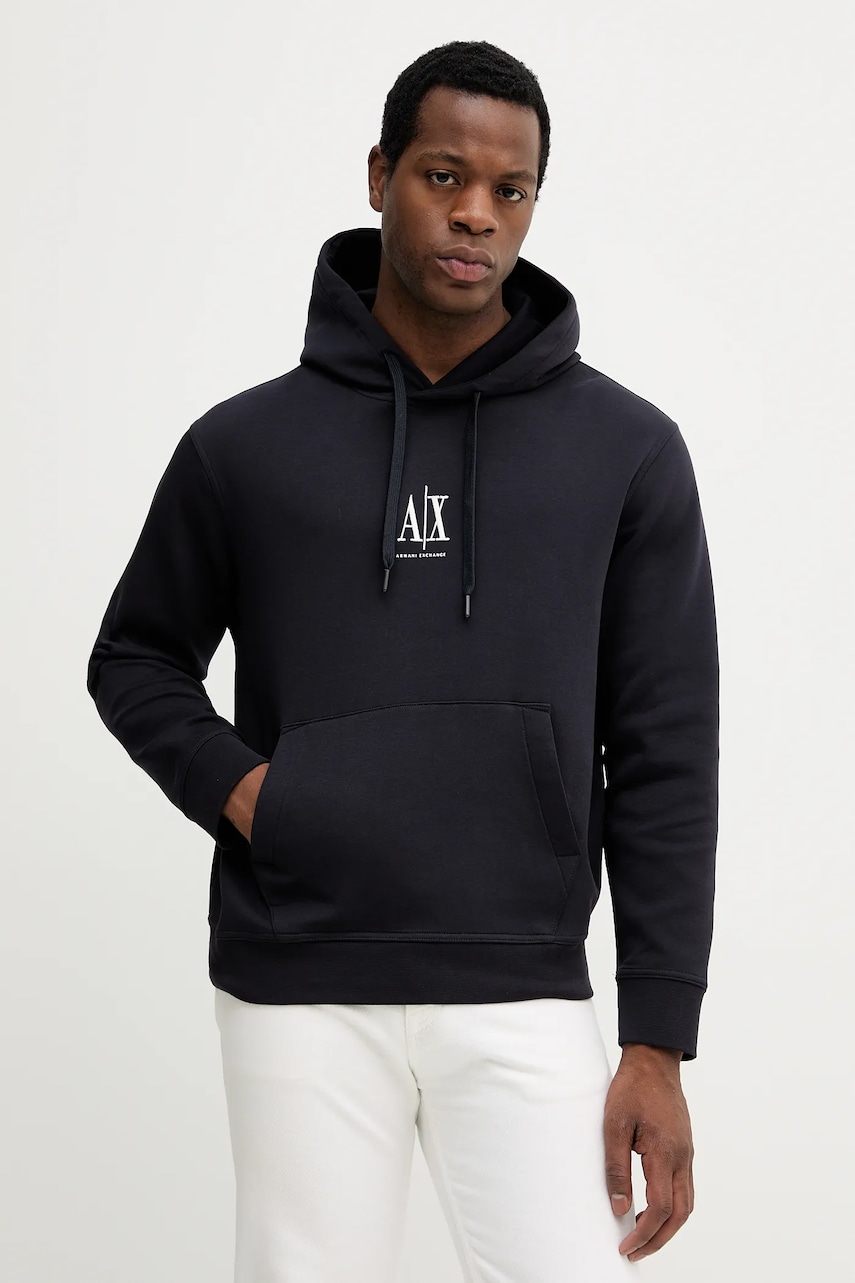 Armani Exchange  mikina s kapucí pánská s bavlnou
