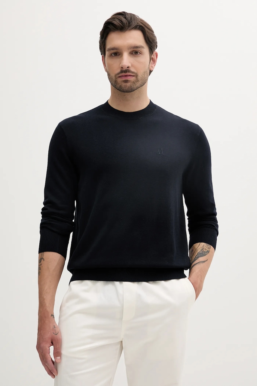 Armani Exchange  Svetr z hedvábné směsi